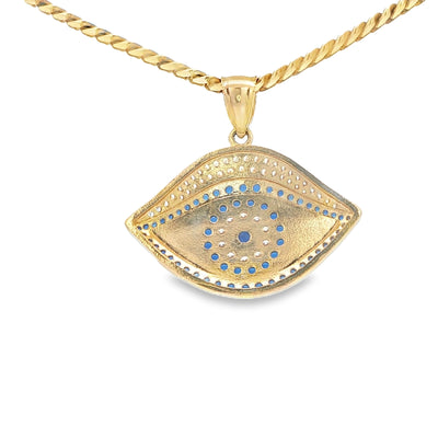 PENDANT 14KP Eye Blue Cz 4.5g Blue Cz