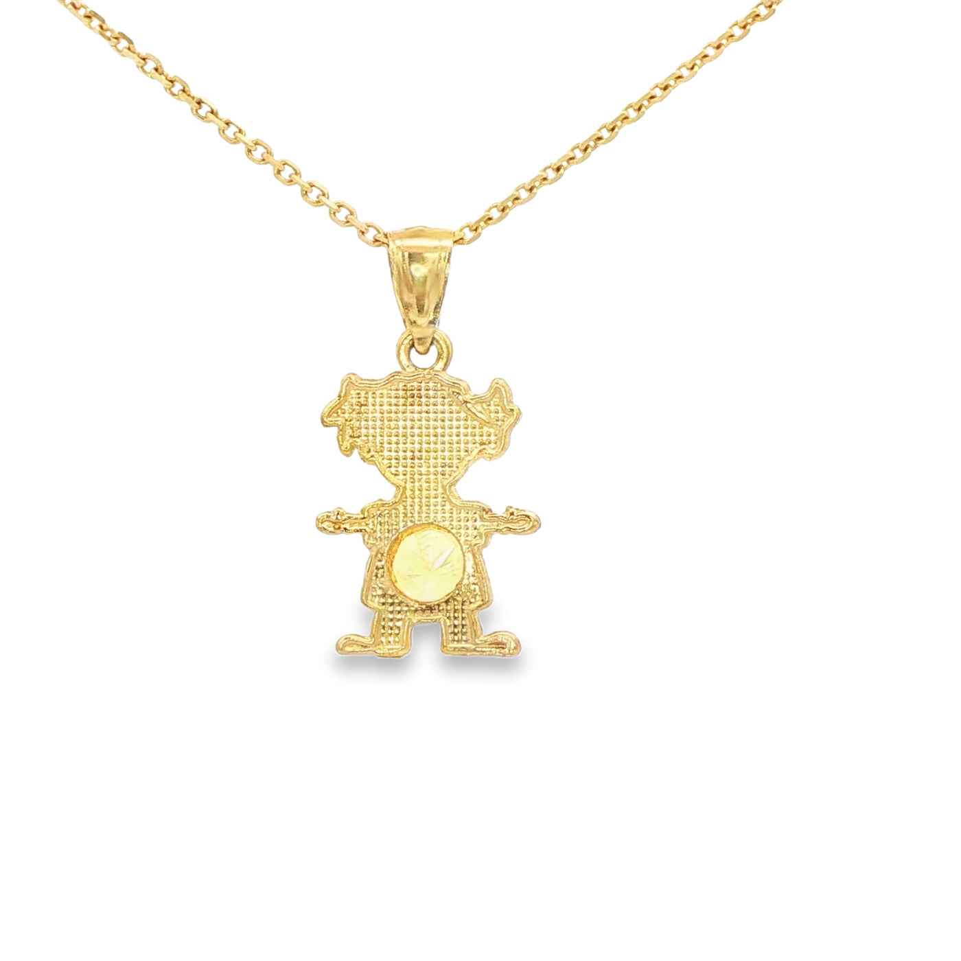 PENDANT 14KP GIRL CZ YELLO BELLY GIRL