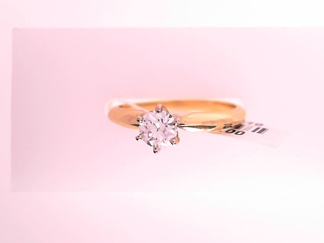 RING 14K 2.6g #7 ENGAGEMENT SOLITARY DIAMOND 0.45c