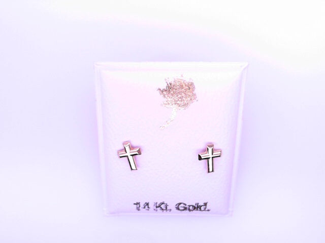 14 KARAT STUD EARRINGS WEIGHT: 0.8G : 5MM CZ CLEAR