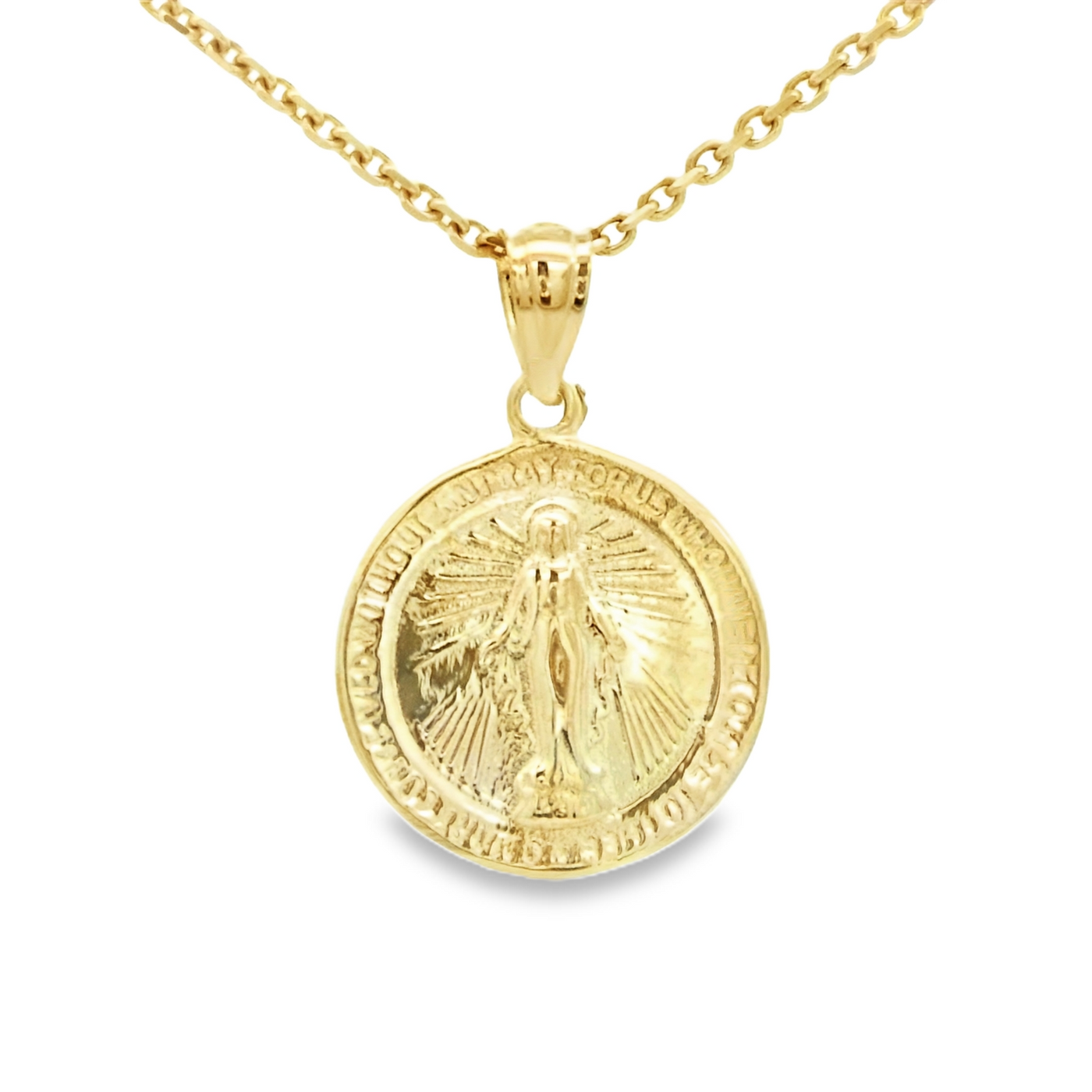 PENDANT 14K ROUND MILAGROSA OG
