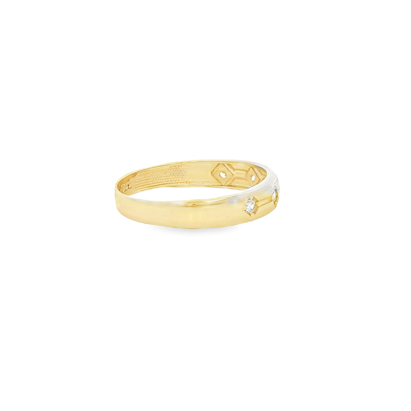 KARAT RING SIZE 7.5 WEIGHT: 1.5G : 3.4MM CZ 5 DOT