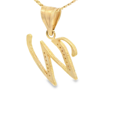 PENDANT 14K LTR W CZ LETTER W