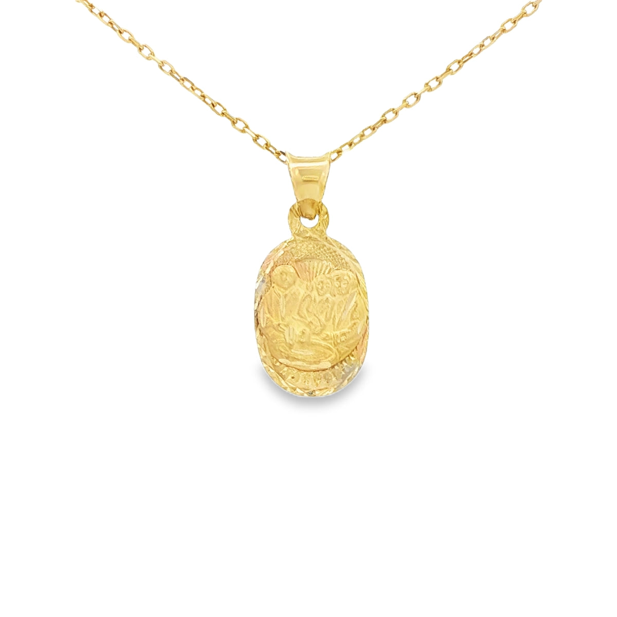 14KP Bautism TriGold Oval
