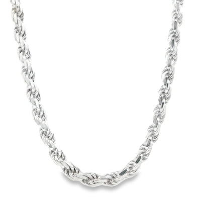 STERLING SILVER ROPE CHAIN LENGTH: 24 5MM