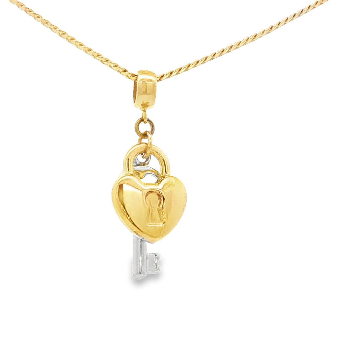 14KP HEART KEY 2TONE HEART KEY