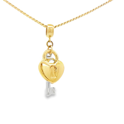14KP HEART KEY 2TONE HEART KEY