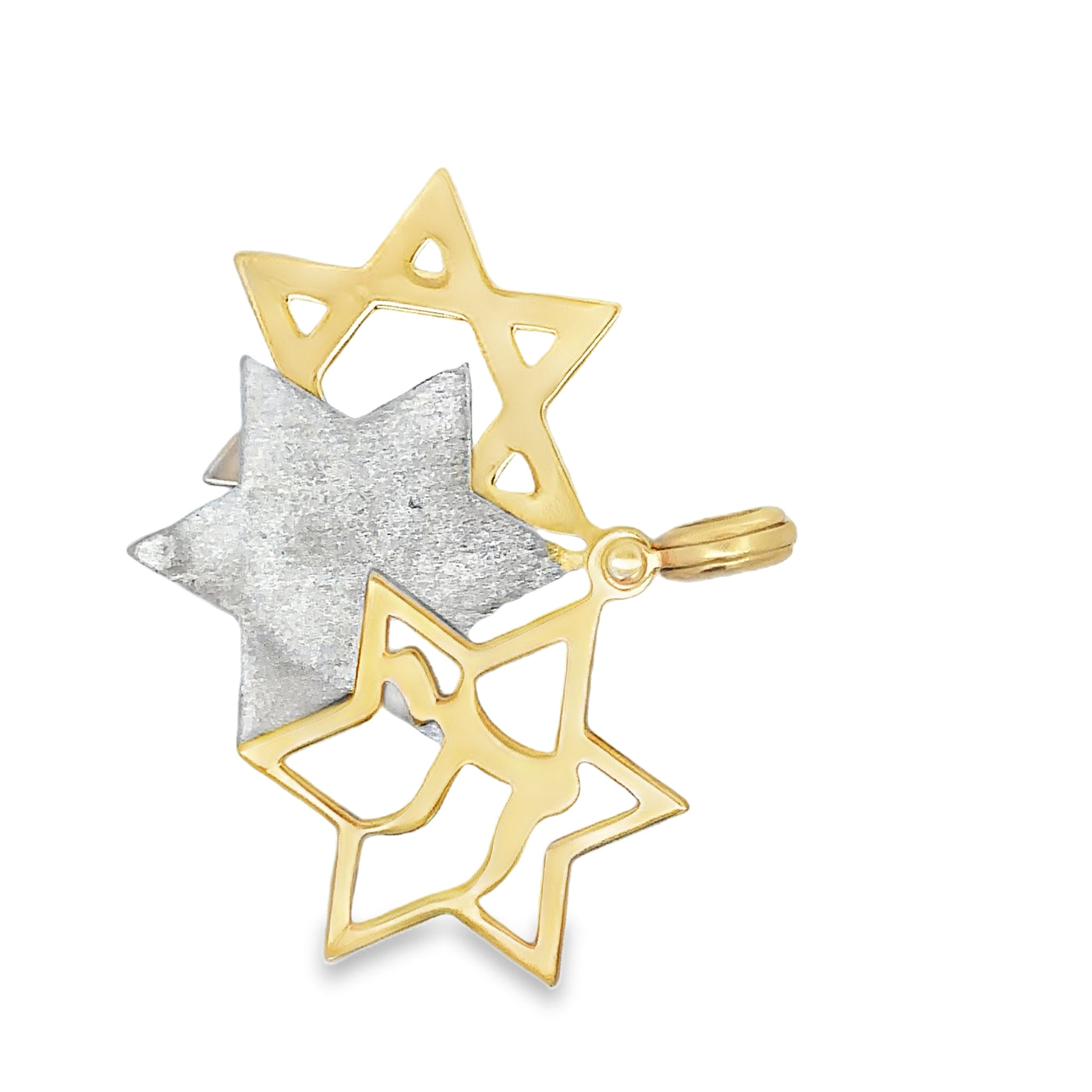 14K PENDANT 4.5G STAR DAVID 2TONE OM 3 SLIDERS