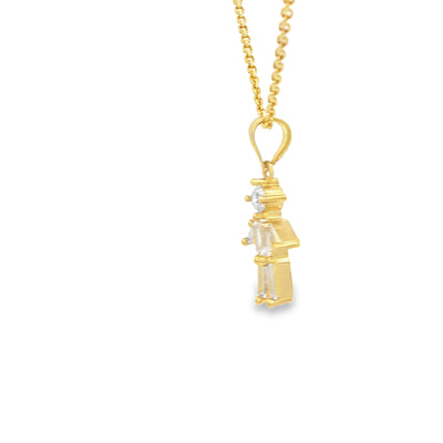 PENDANT 14K BOY CZ BAGUETTE STYLE BOY