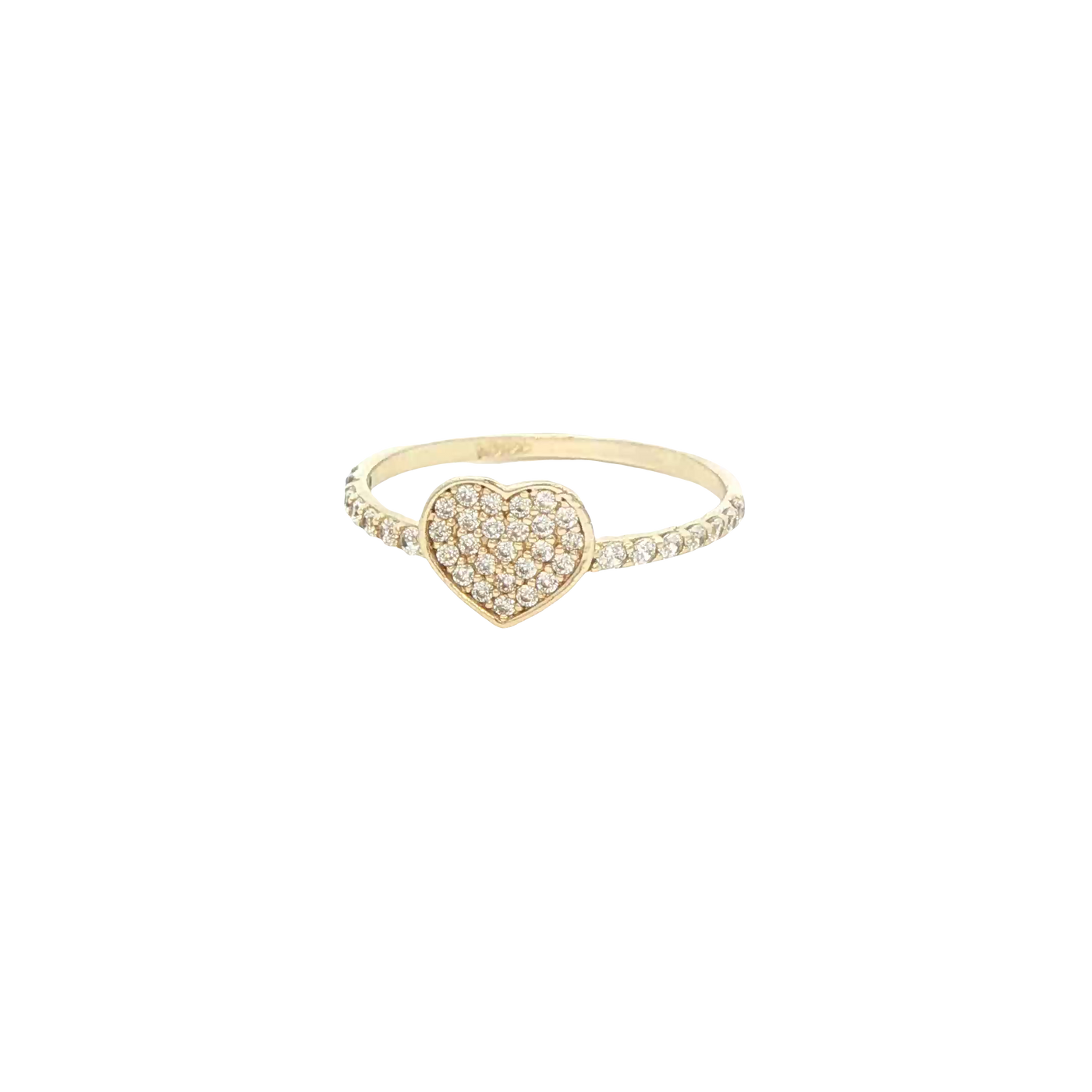 14 KARAT RING SIZE 8.25 WEIGHT: 1.4G : CZ HEART CL