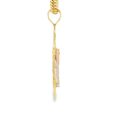 PENDANT 14KP 4.3G ANCHOR SAINT ST JUDE DC 3TONE