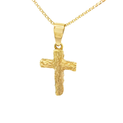 18KR Cross Pendant with Natural Emeralds