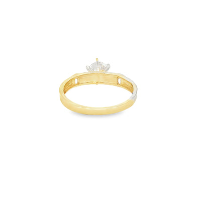 14 KARAT RING SIZE 7.25 WEIGHT: 2.2G : 3MM CZ SOLI