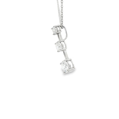 14 KARAT CHARM  CZ THREE STONE WHITE DROP SLIDE