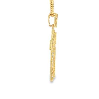 14 KARAT DIAMOND CUT CHARM WEIGHT: 3.2G : CZ DC CR