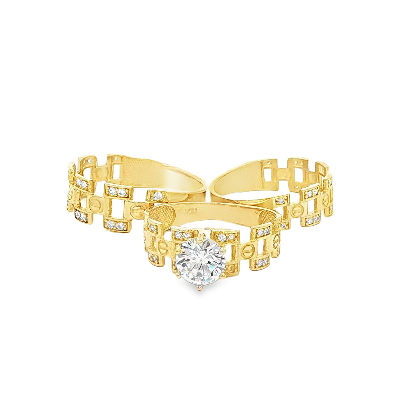 14 KARAT RING SIZE 10.5 WEIGHT: 2.3G : 6.9MM CZ OP