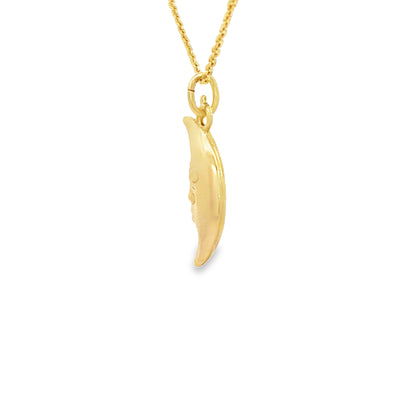 14 KARAT CHARM CRESENT MOON WITH FACE