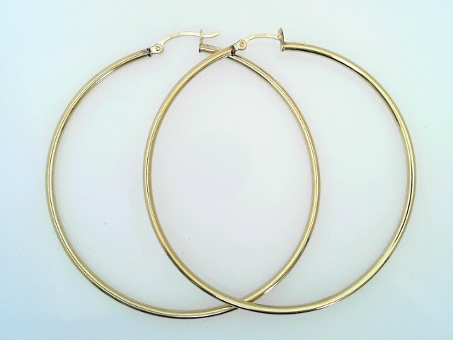 14 KARAT LARGE HOOP EARRINGS WEIGHT: 4.1G : 60MM