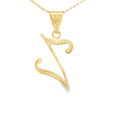 PENDANT 14K Letter Z CZ Italian