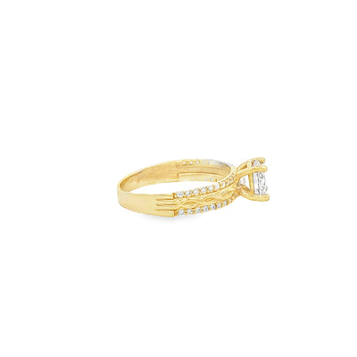 14 KARAT RING SIZE 7.5 WEIGHT: 2.4G : 3.7MM CZ SOL