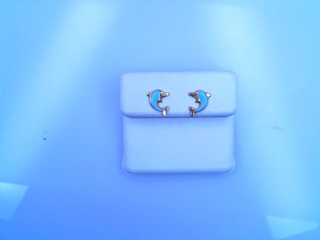 14KE 0.2G DOLPHIN BLUE ENAMAL DOLPHINS