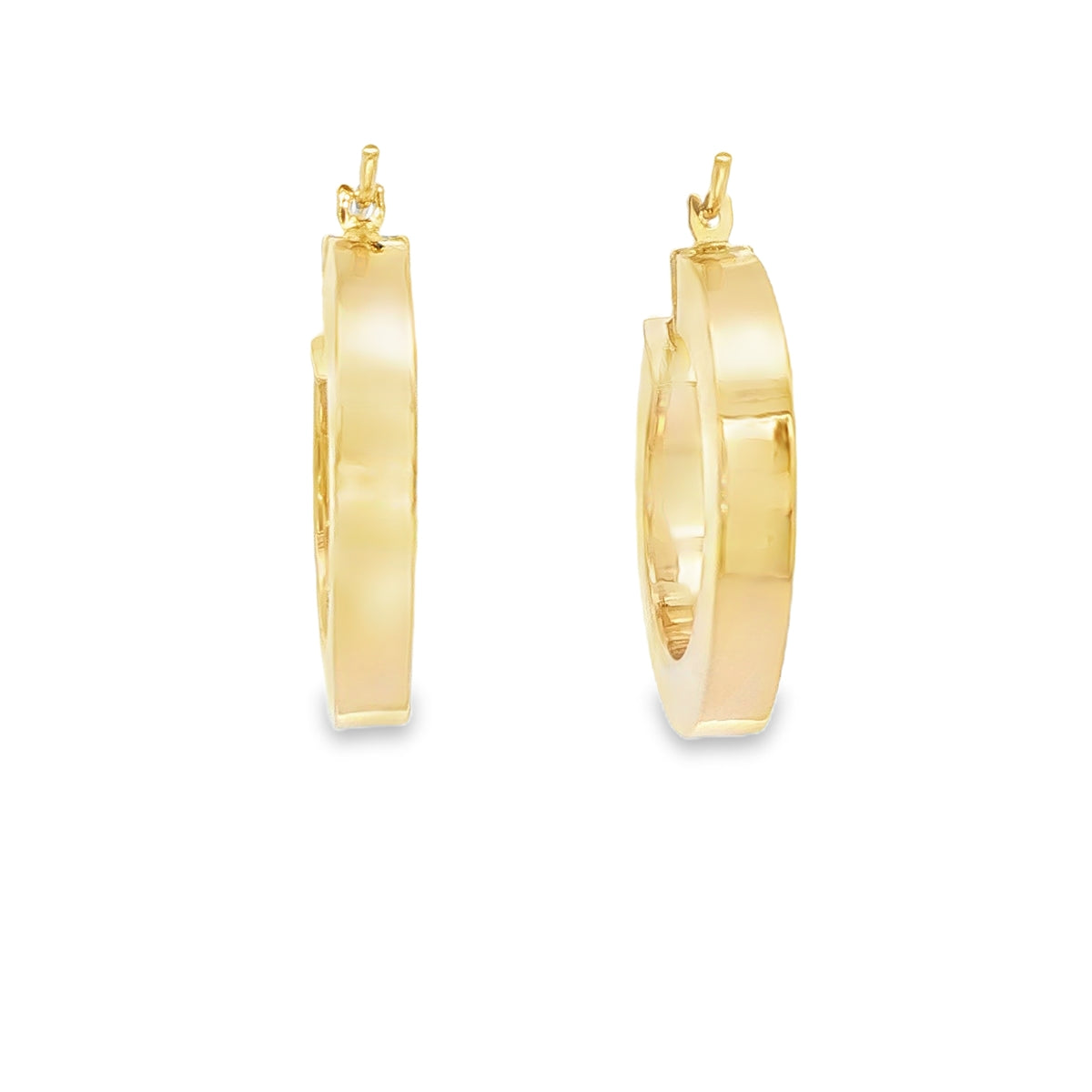 14 KARAT MEDIUM HOOP EARRINGS 23MM CHUBBY ROUND