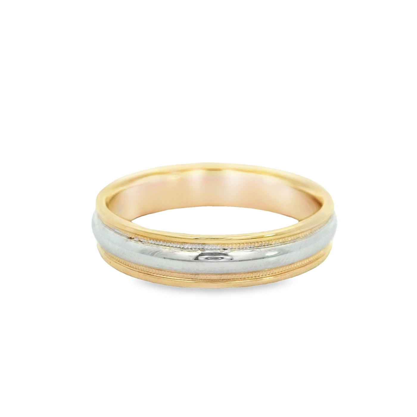 14KR Band Two-tone Miligrain Ring