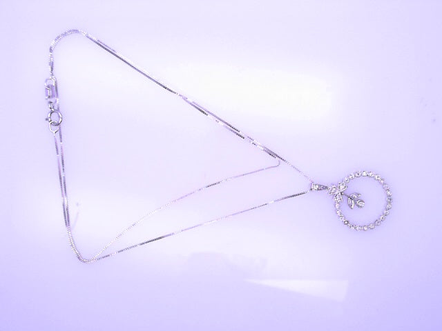 14KCW 2.5G 18'' BOX CHAIN DIAM CT 0.20 DIA CIRCLE