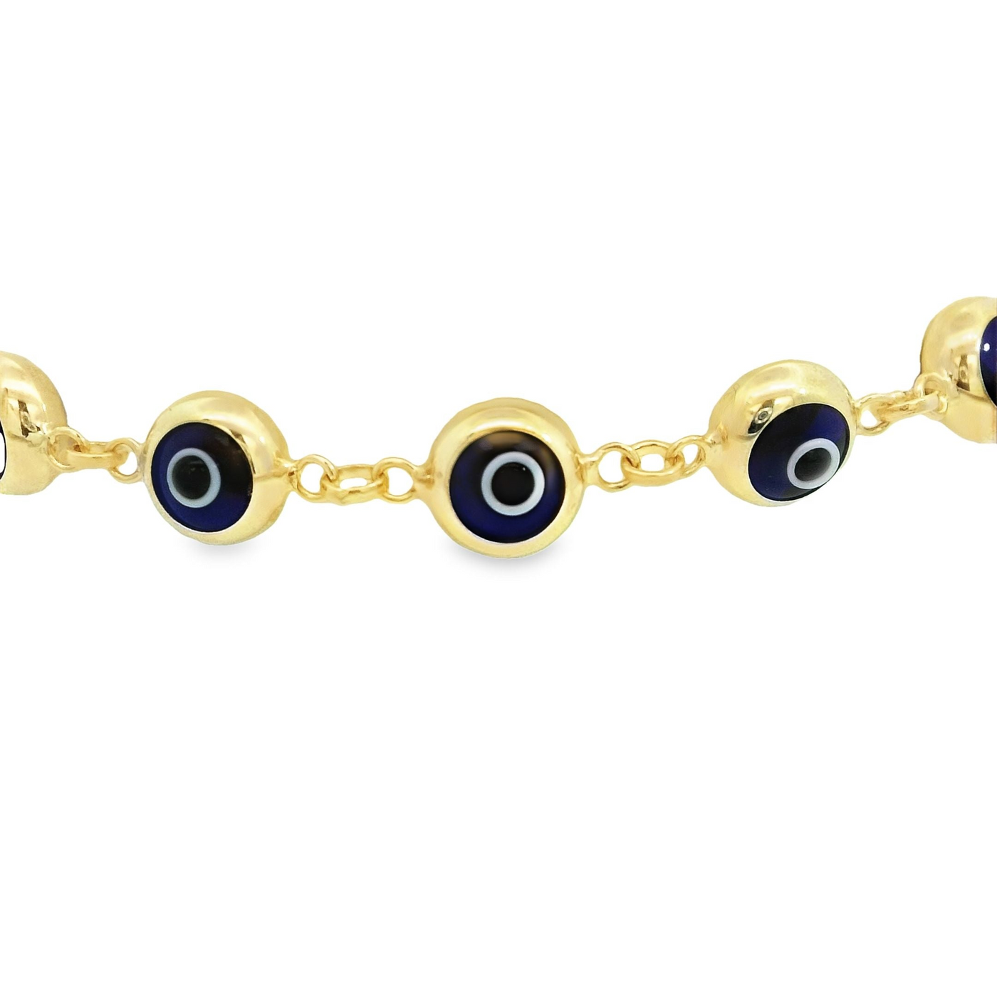 BRACELET 14KB 7.2G EVIL EYE 7.5'' BLUE