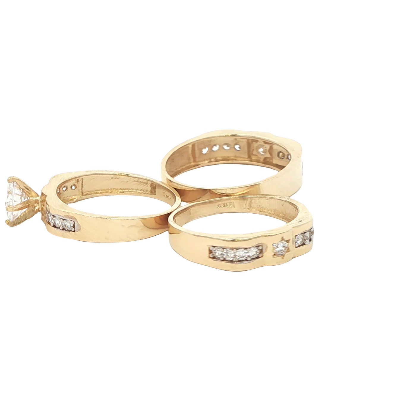 14 KARAT RING SIZE 10 WEIGHT: 3.6G : 5.4MM CZ STAR