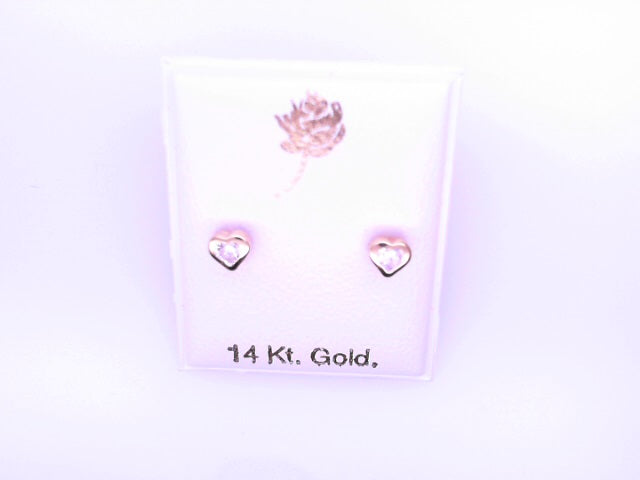 14 KARAT STUD EARRINGS WEIGHT: 0.8G : 5MM CZ CLEAR