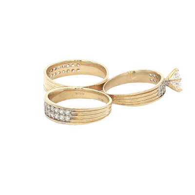 14 KARAT RING SIZE 7.25 WEIGHT: 3.1G : 4.9MM CZ 2