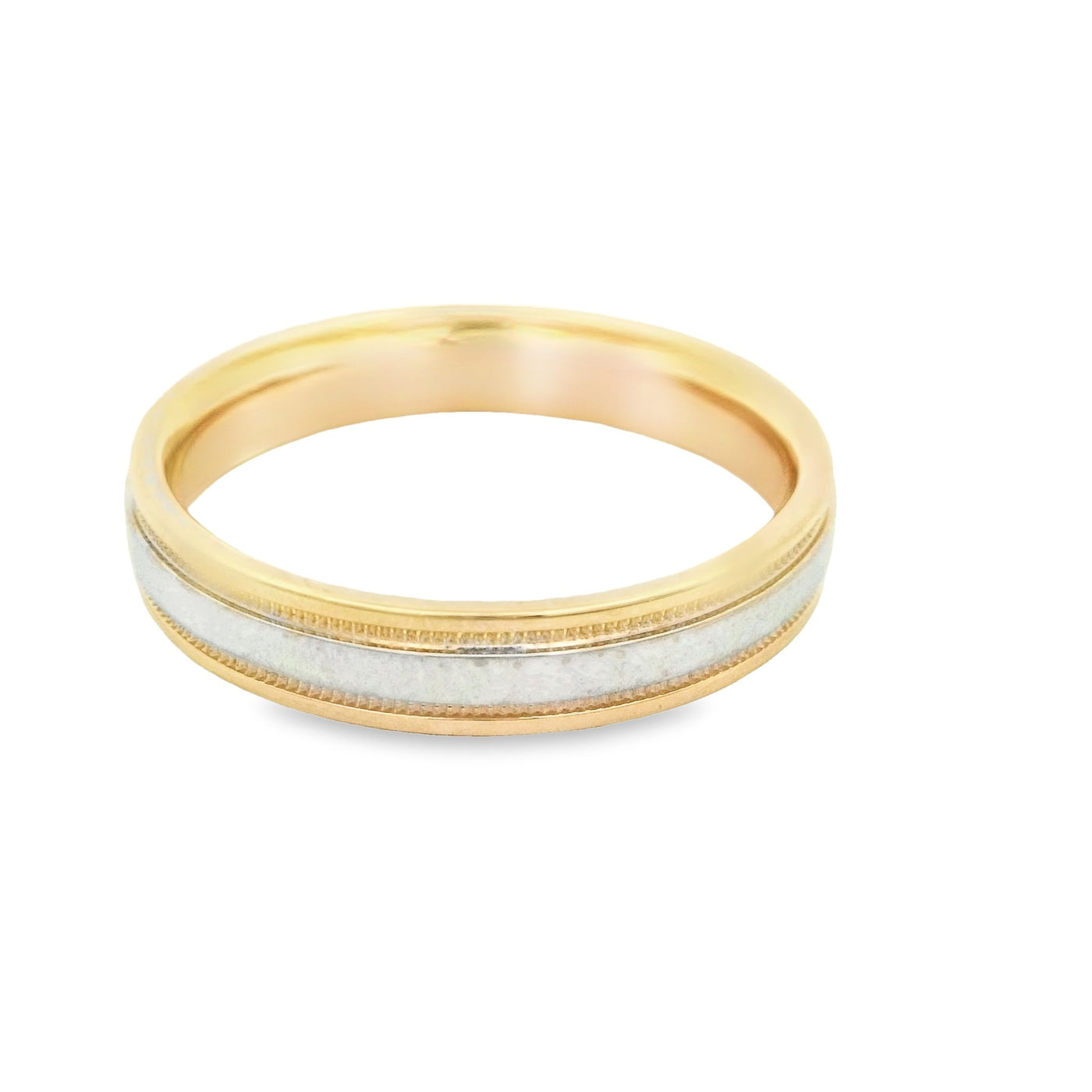 14KR Band Two-tone Miligrain Ring