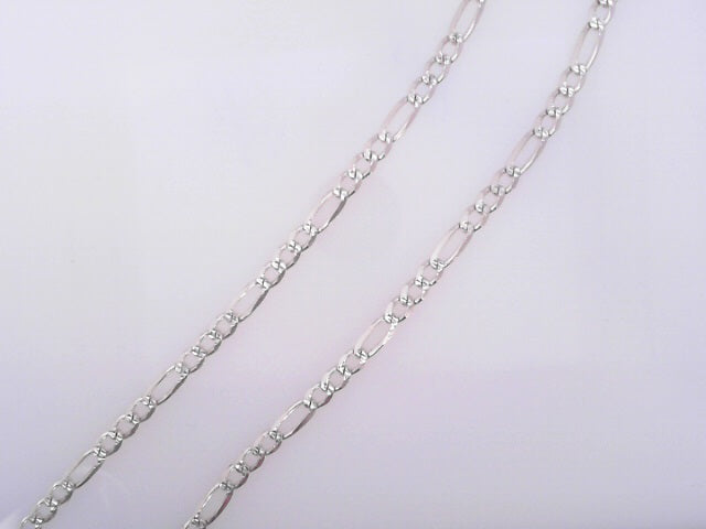 .925 STERLING SILVER DIAMOND CUT FIGARO CHAIN 20"