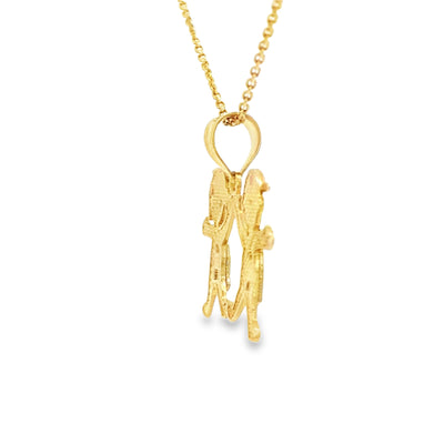 PENDANT 14KP 2.6G BOY GIRL BOY GIRL 3TONE
