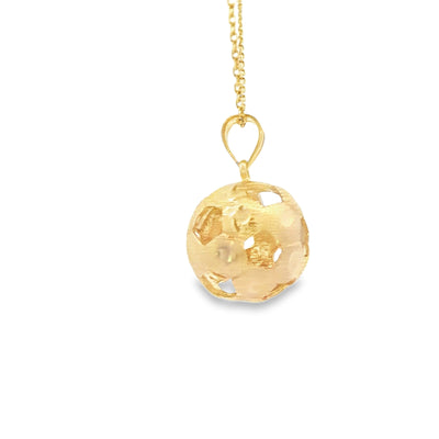 PENDANT 14K Soccer Ball 3.2g 14mm Puff