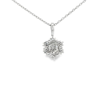 14 KARAT PENDANT NATURAL DIAMOND SNOWFLAKE WHITE