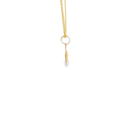 PENDANT 14K JESUS DC OVAL JESUS FACE 3TONE
