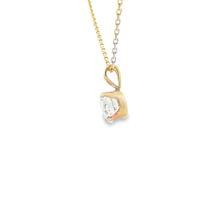 14 KARAT CHARM CZ CLEAR ROUND