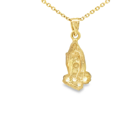14KP PENDANT CZ PRAYING HANDS
