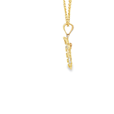 14K LOVE PENDANT 3TONE HEART LOVE