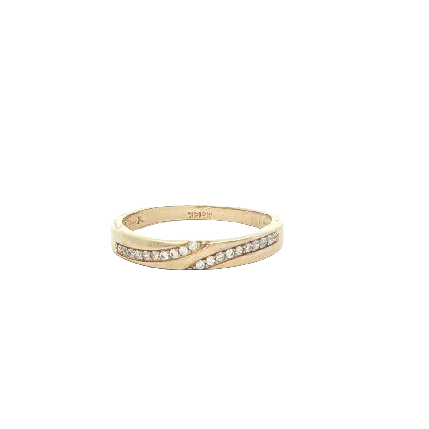14 KARAT RING SIZE 6.75 WEIGHT: 2.6G : 2.9MM CZ SO