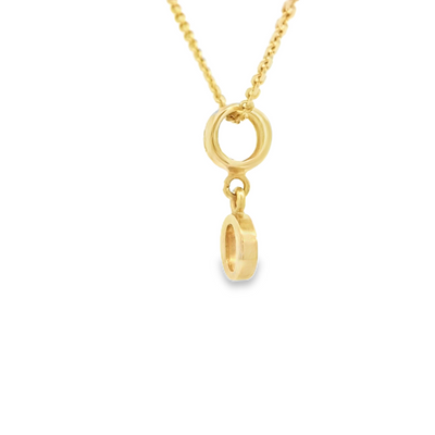 PENDANT 14K O Letter TINY BailRing