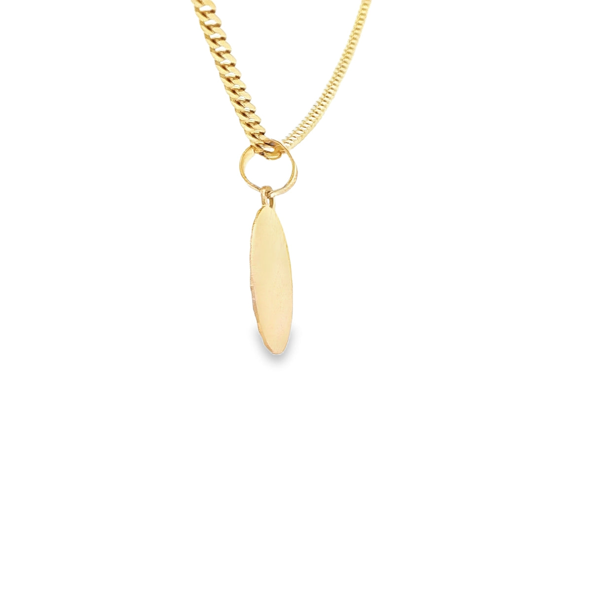 PENDANT 14K JESUS DC OVAL JESUS FACE 3TONE