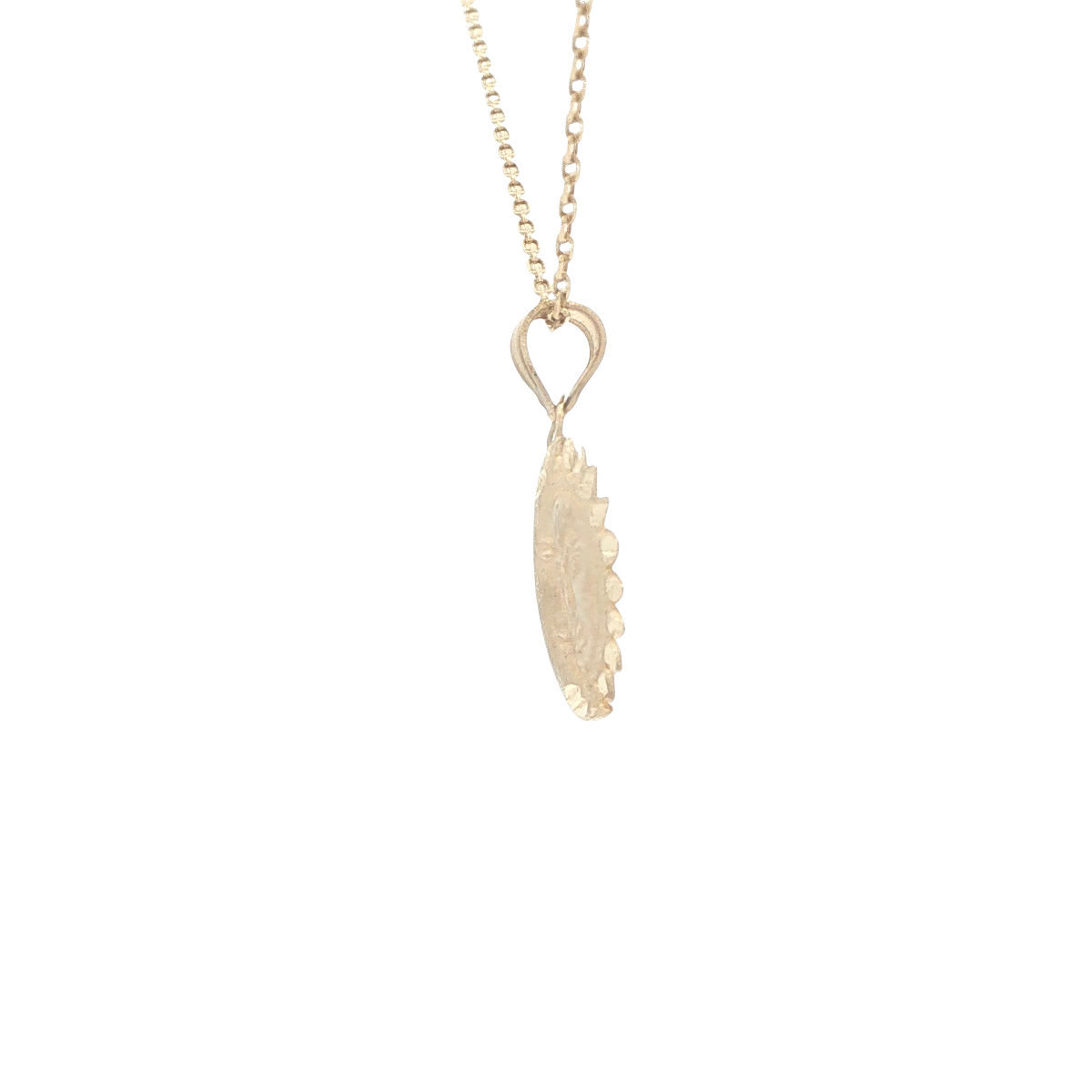 PENDENT 14KP 1/2SUN & 1/2MOON WITH FACE