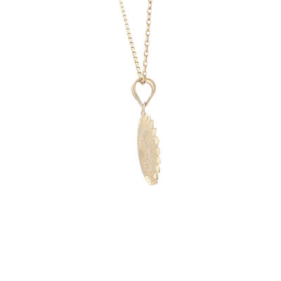 PENDENT 14KP 1/2SUN & 1/2MOON WITH FACE