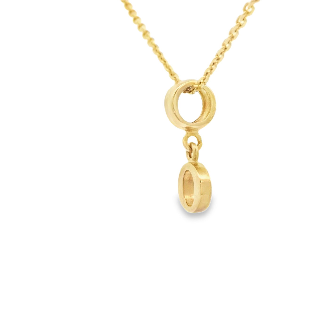 PENDANT 14K O Letter TINY BailRing