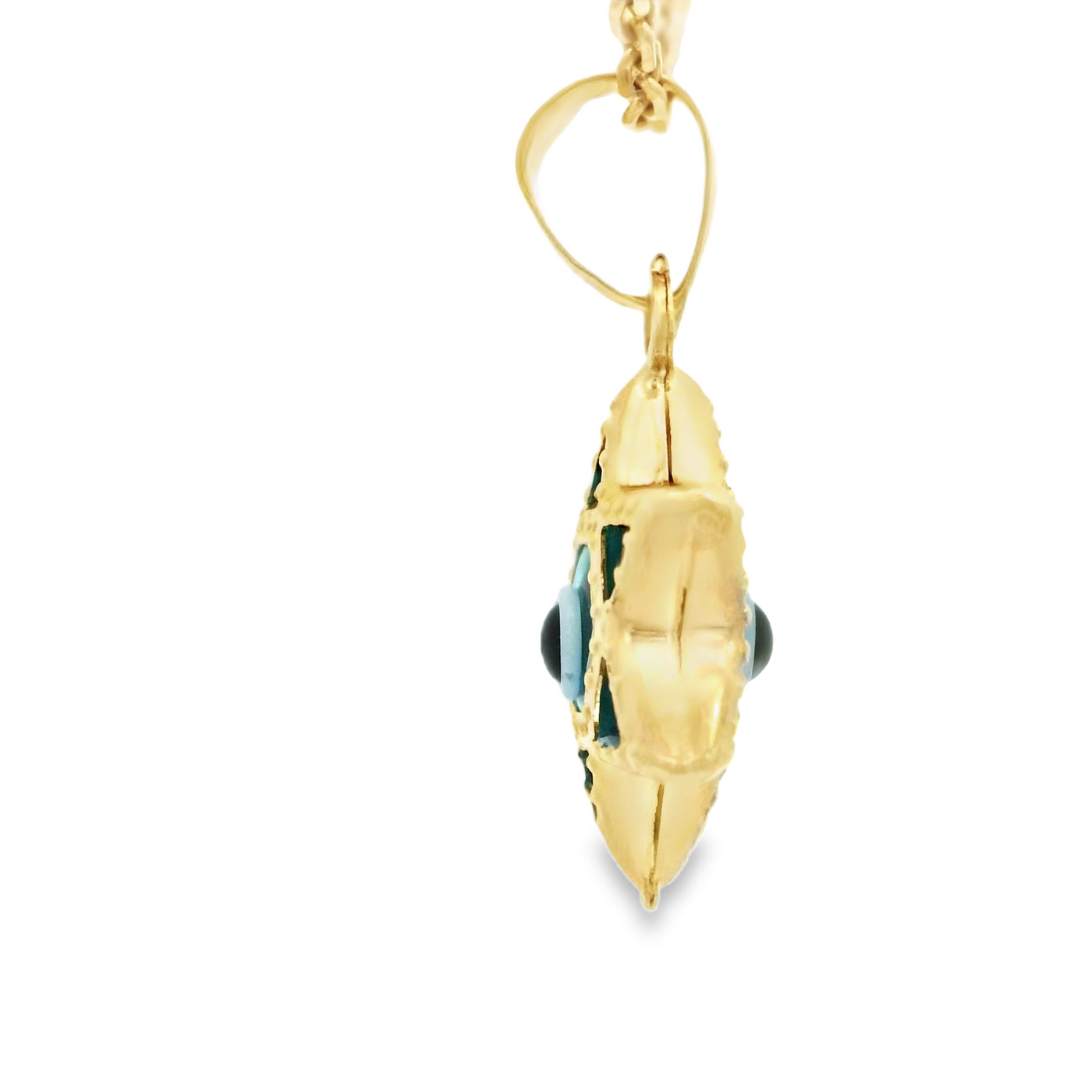 PENDANT 14K EVIL EYE BLUE STAR MILIGRAIN