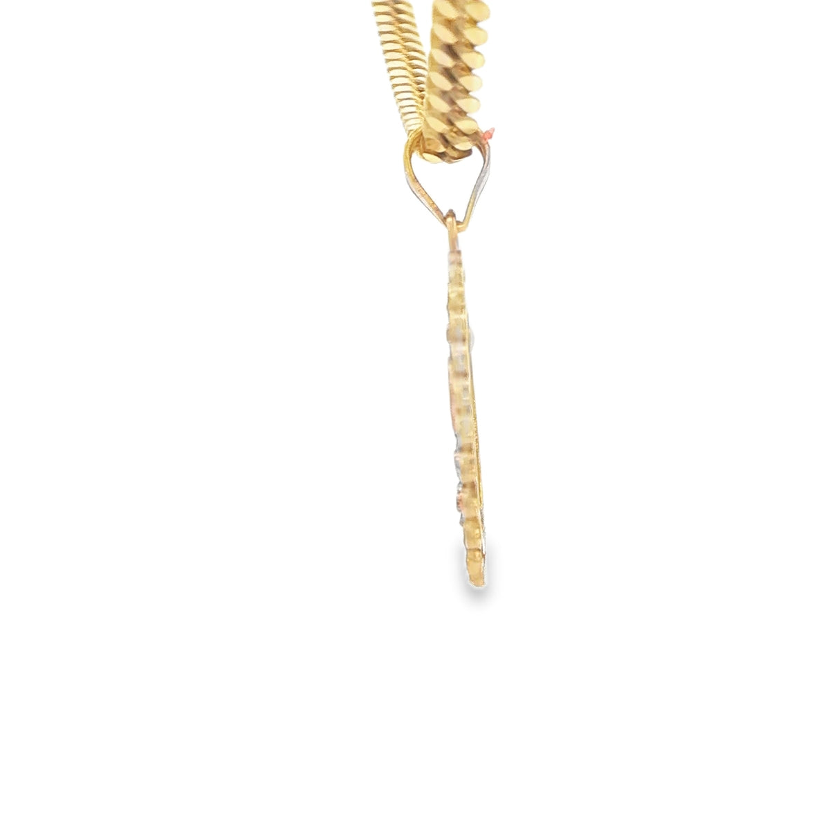 PENDANT 14K 15 FLOWER 3TONE