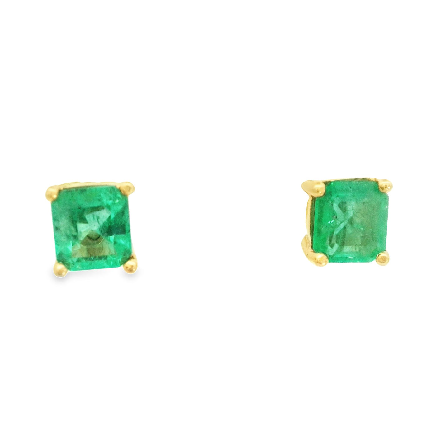 18KR Emerald Stud Earrings